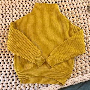Wilfred yellow mock neck merino wool sweater